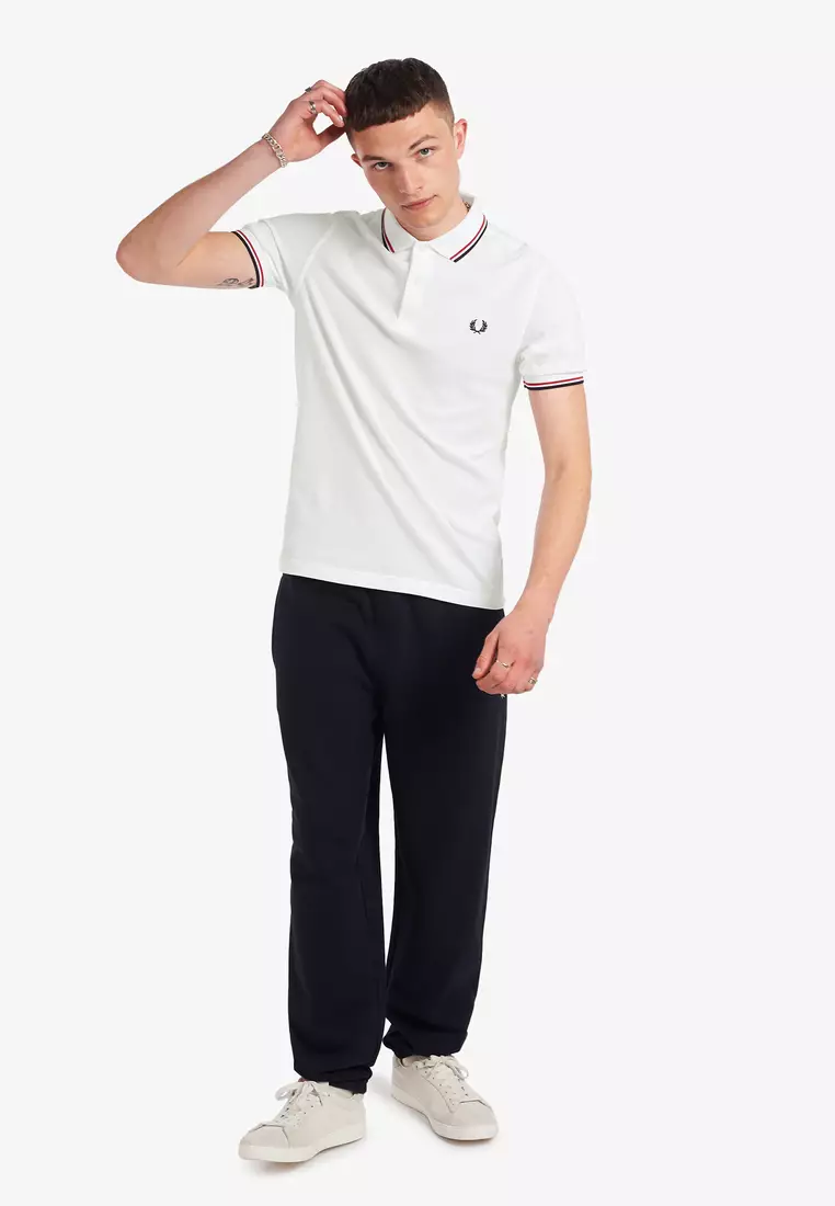 Fred Perry M3600 Twin Tipped Fred Perry Shirt (White / Bright Red / Navy)