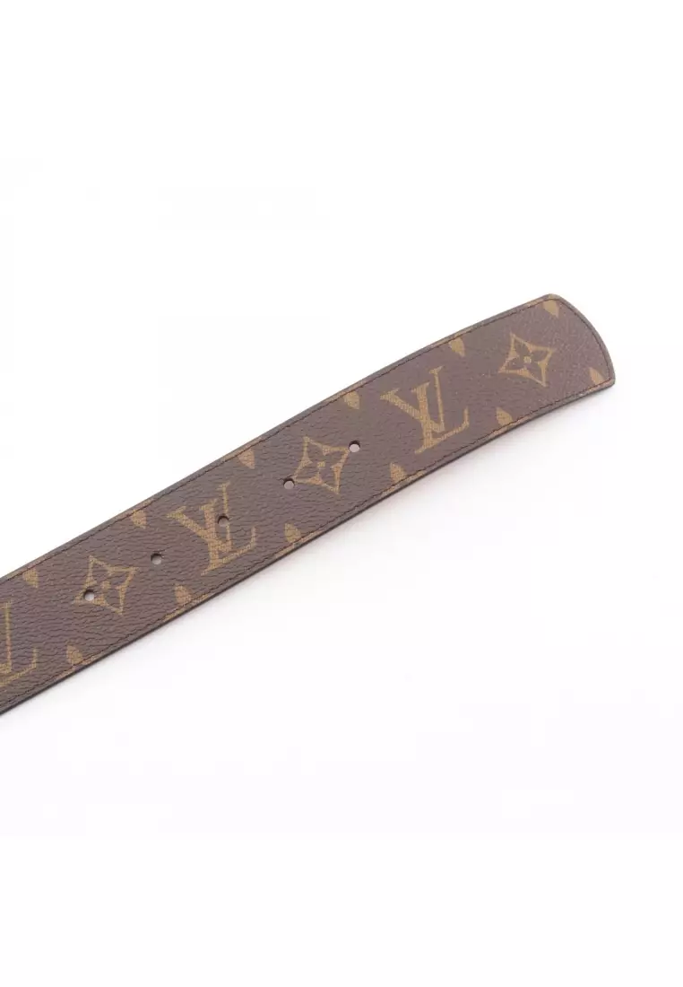 Pre-Loved Louis Vuitton LV Dimension Monogram belt PVC leather Brown Dark brown reversible