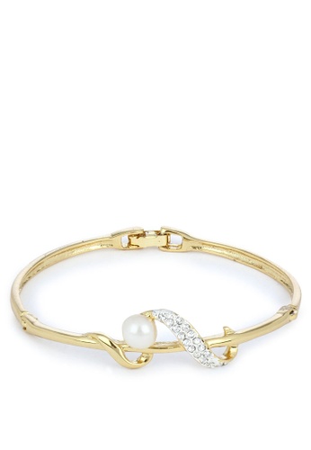 estele gold Estele Gold Plated Charming Designer Bracelet with Pearl for Women 44D04ACF675AA9GS_1