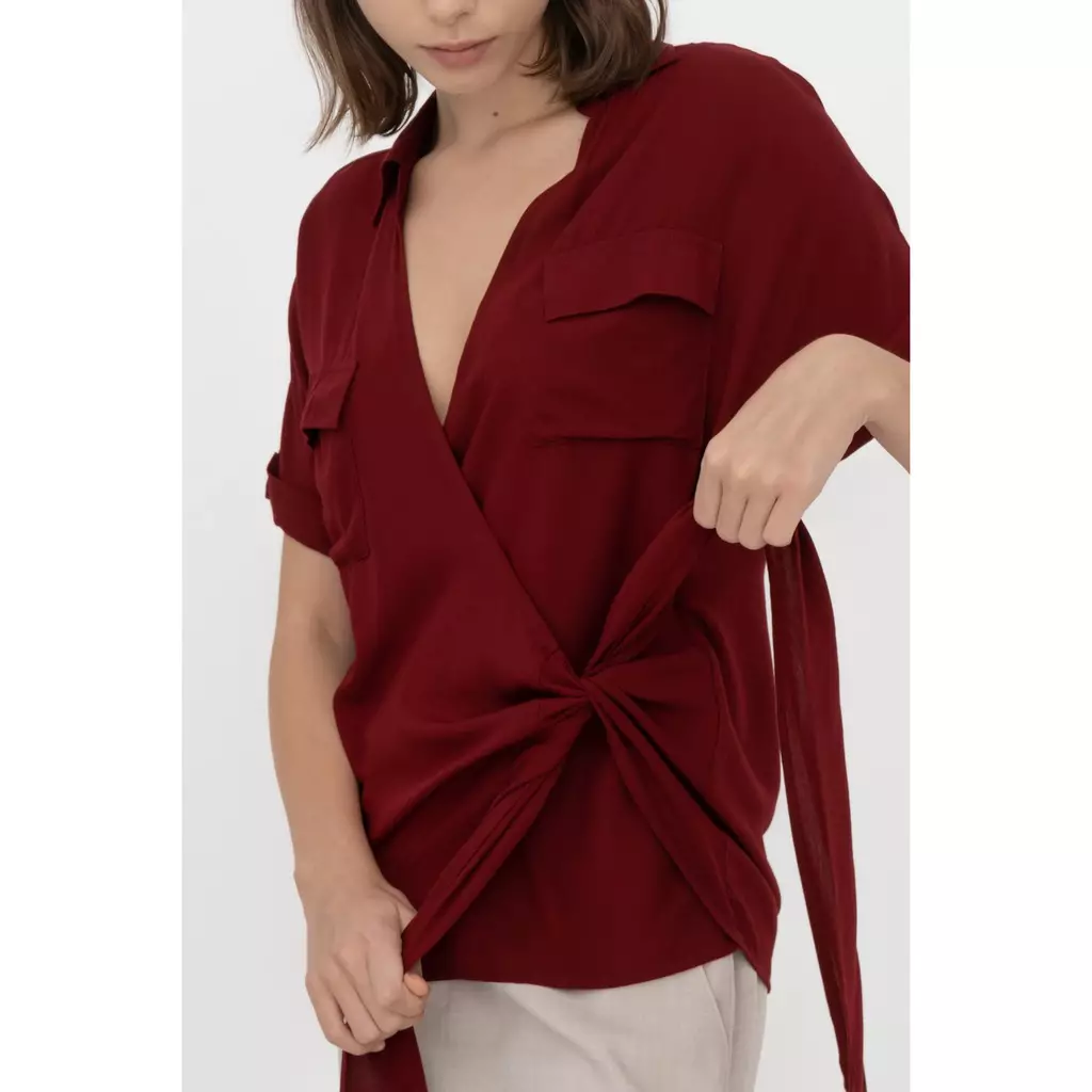 Kemeja Wanita Hiromi Maroon
