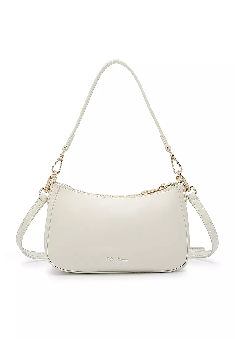 Women's Top Handle Bag / Sling Bag / Shoulder Bag (Tas Tangan / Tas Selempang / Tas Bahu Wanita) - Putih