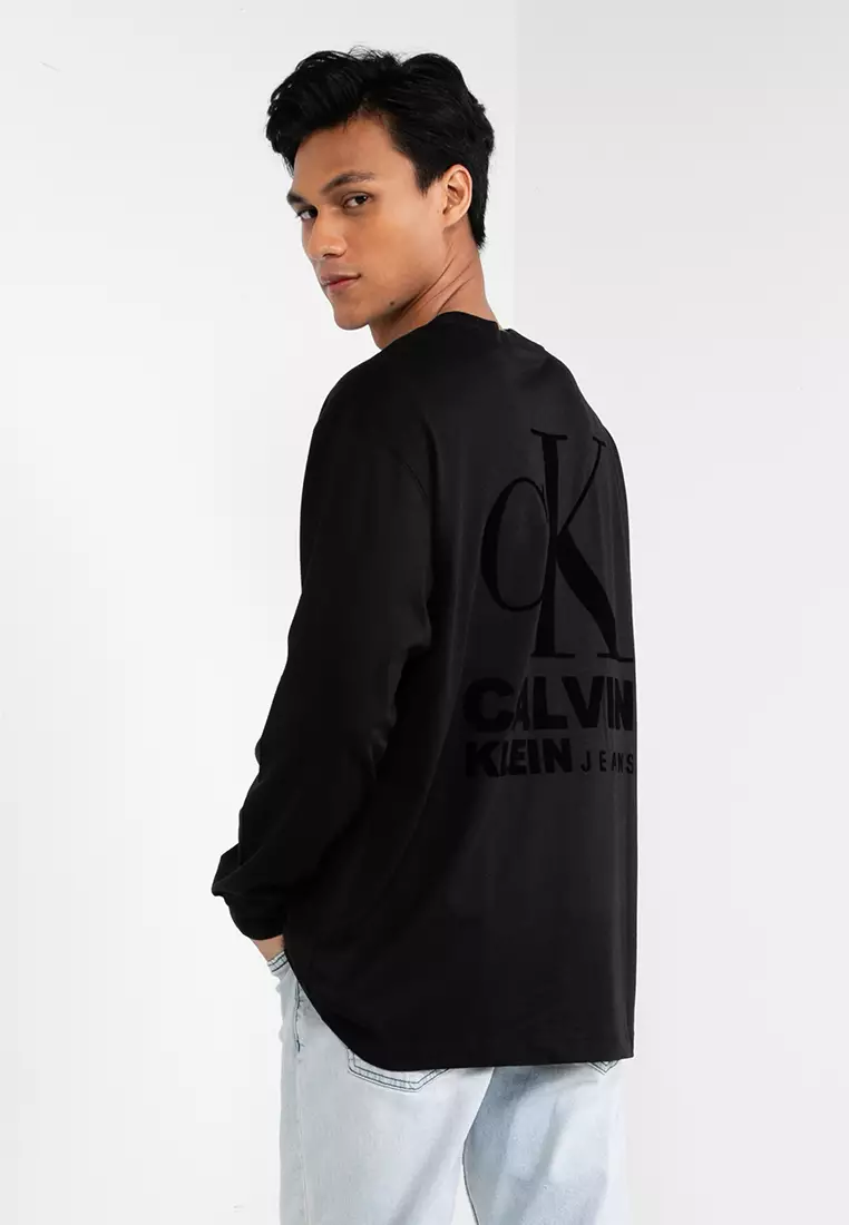 Calvin klein black sales long sleeve top