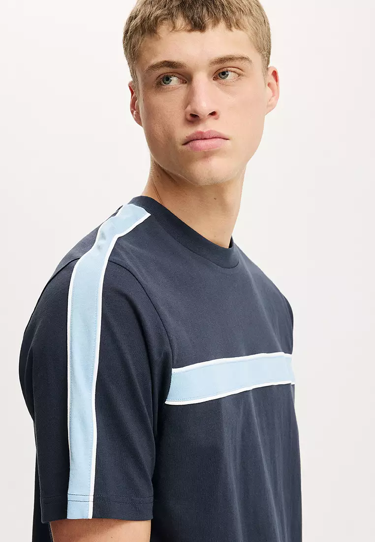 Cropped Fit Panel T-Shirt