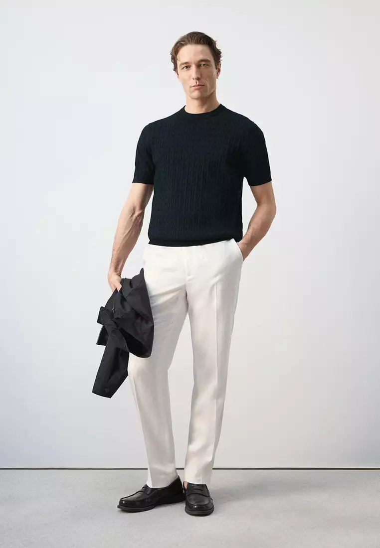 Cable Knit T-Shirt 100% Cotton