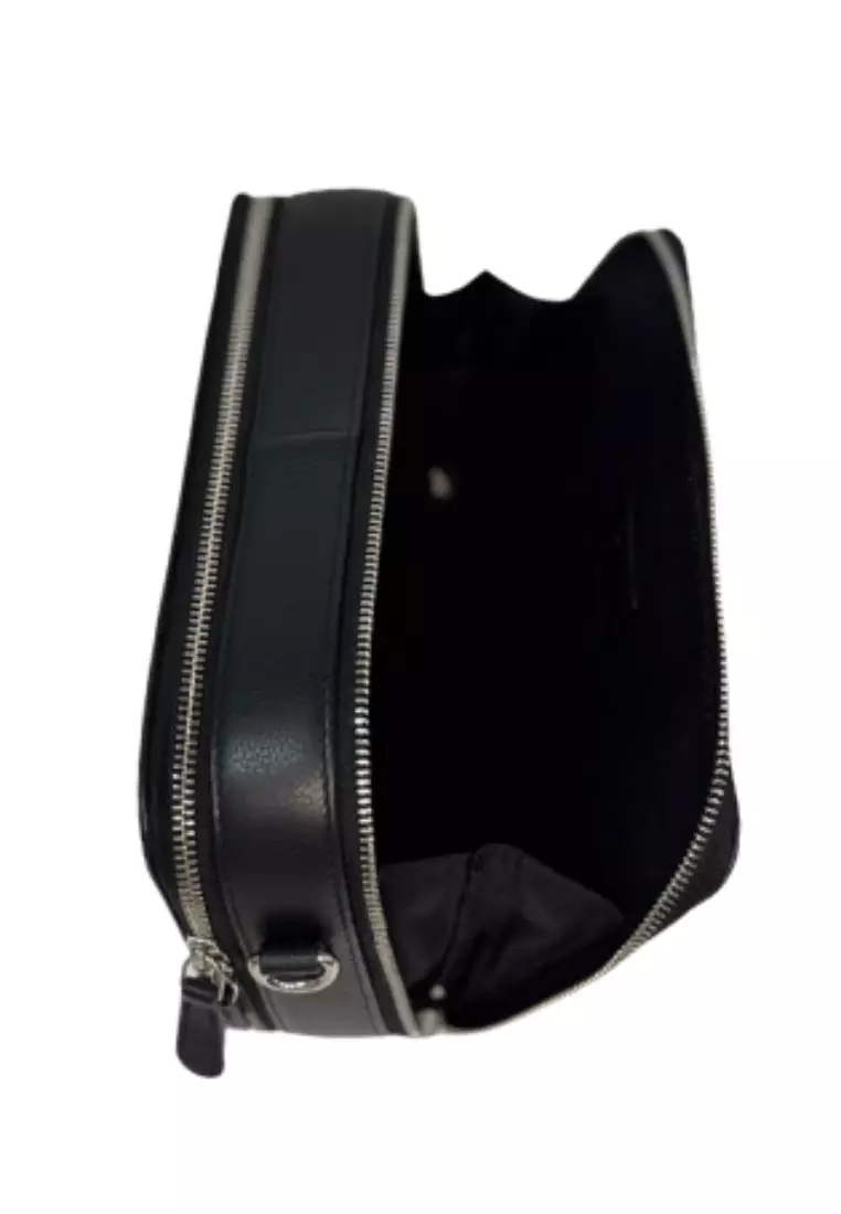 Oxhide Leather Messenger Bag - Full Grain Leather Sling Bag - Leather Sling Bag for Men J0081-black