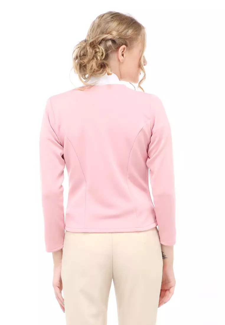 Qemsya Blazer Kerja Wanita Simple Elegan Material Scuba ORIGINAL - Salem