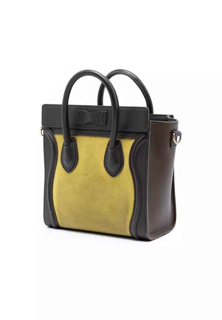 Pre-Loved Celine Nano Tricolor Leather Luggage Tote