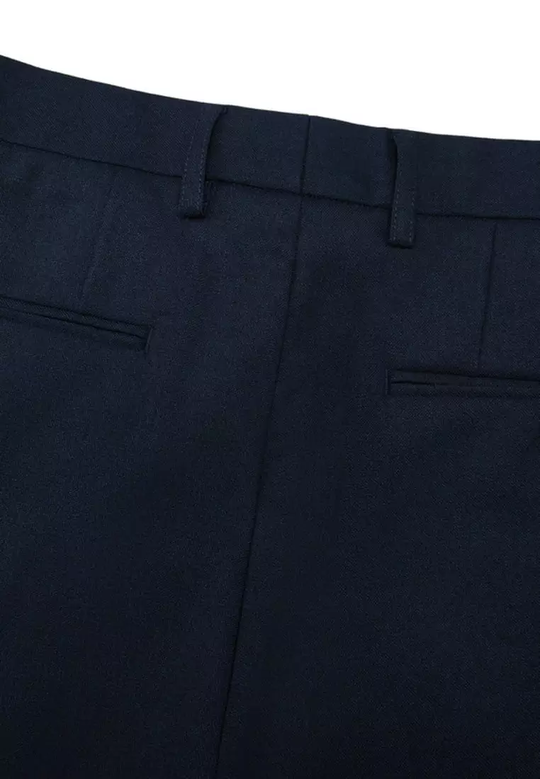 Teflon Smart Fit Twill Suit Pants with Elastic Waist Band