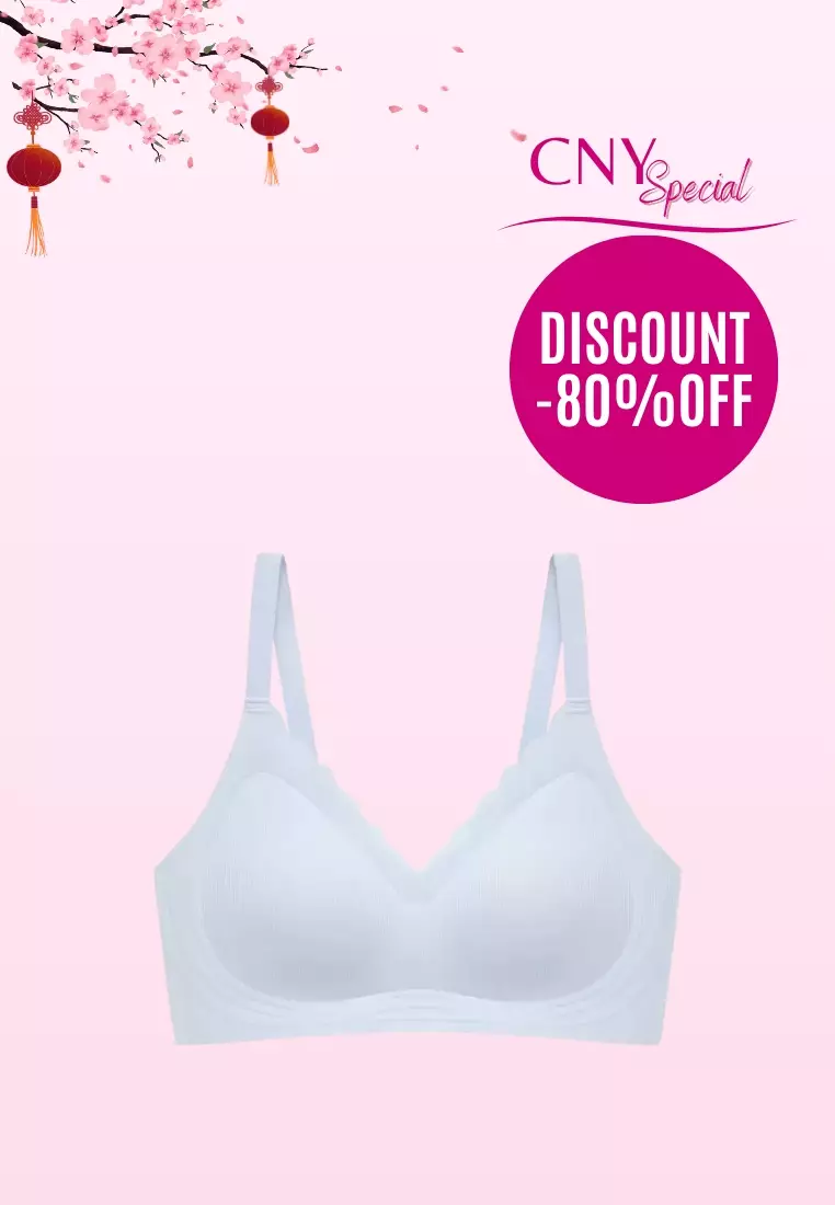 Buy Kiss & Tell Delia Seamless Wireless Comfortable Push Up Support Bra in  Blue Online