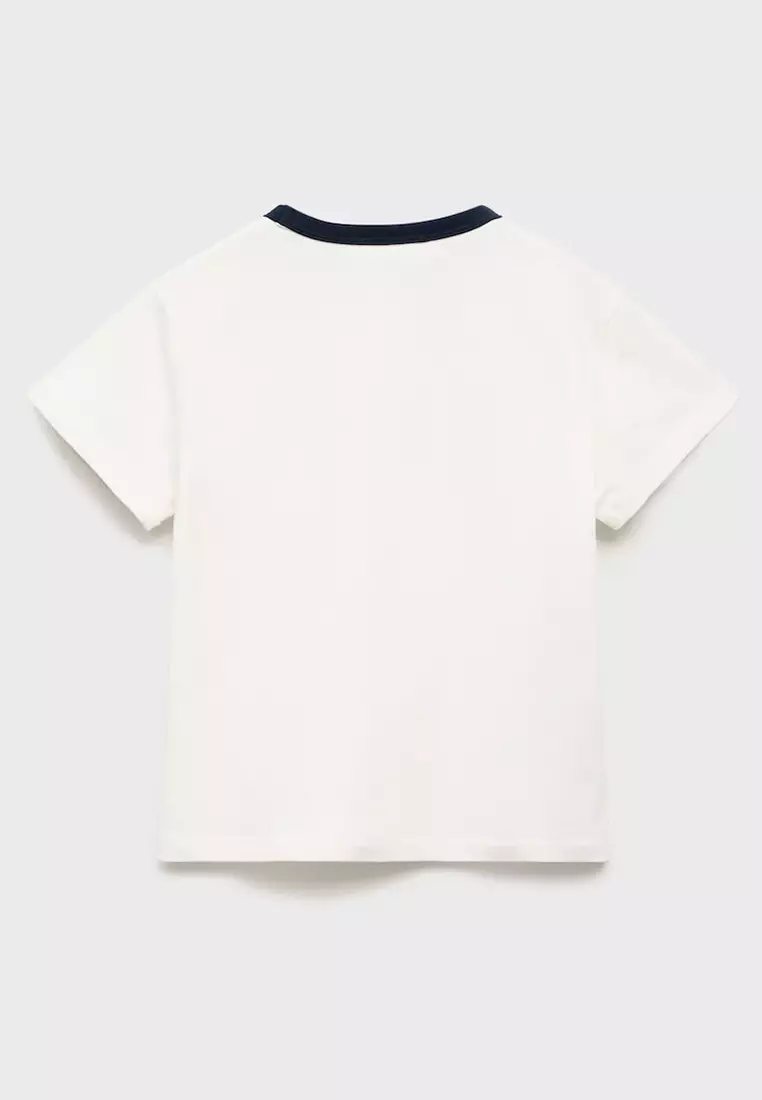T-Shirt With Embroidered Contrasting Collar