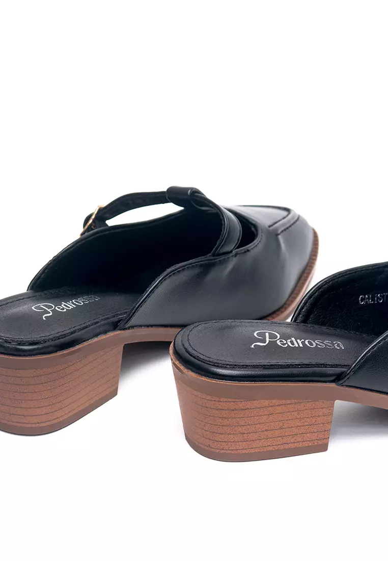 Calista Heels Mules in Black