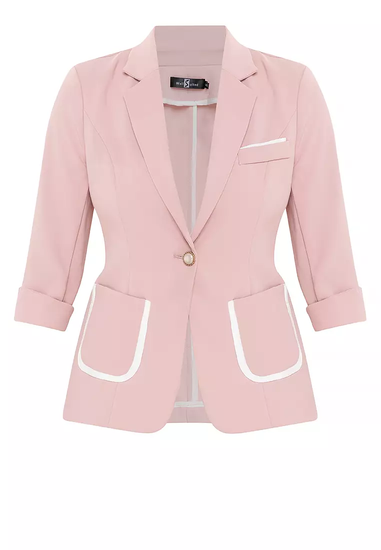 Quarter Sleeves Pocket Trim Blazer