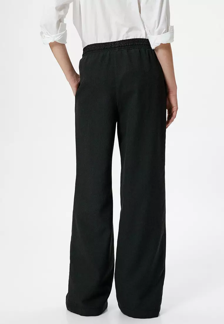 Şahika Ercümen x KOTON Elastic Wide Leg Trousers
