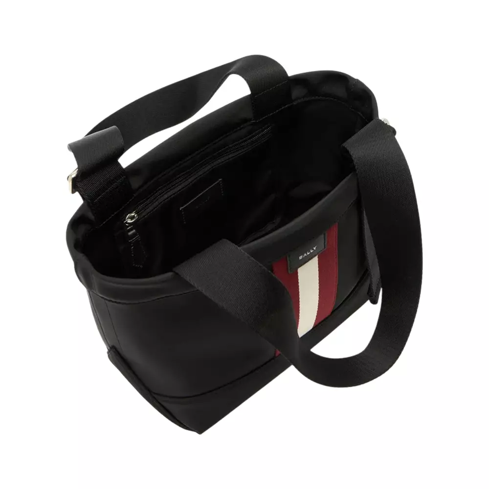 Code Nylon Top Tote Bag Black Red