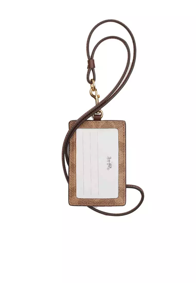 ID Lanyard In Signature Canvas Tan/Brown CZ285