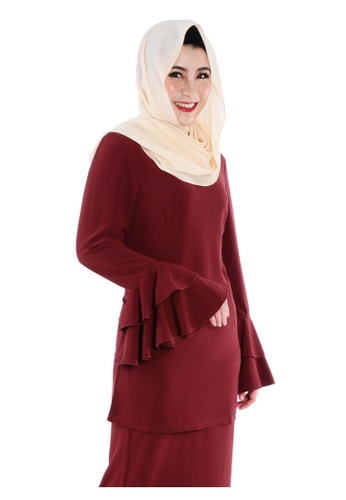 Buy Teana Baju Kurung Modern from MyTrend in Red at Zalora