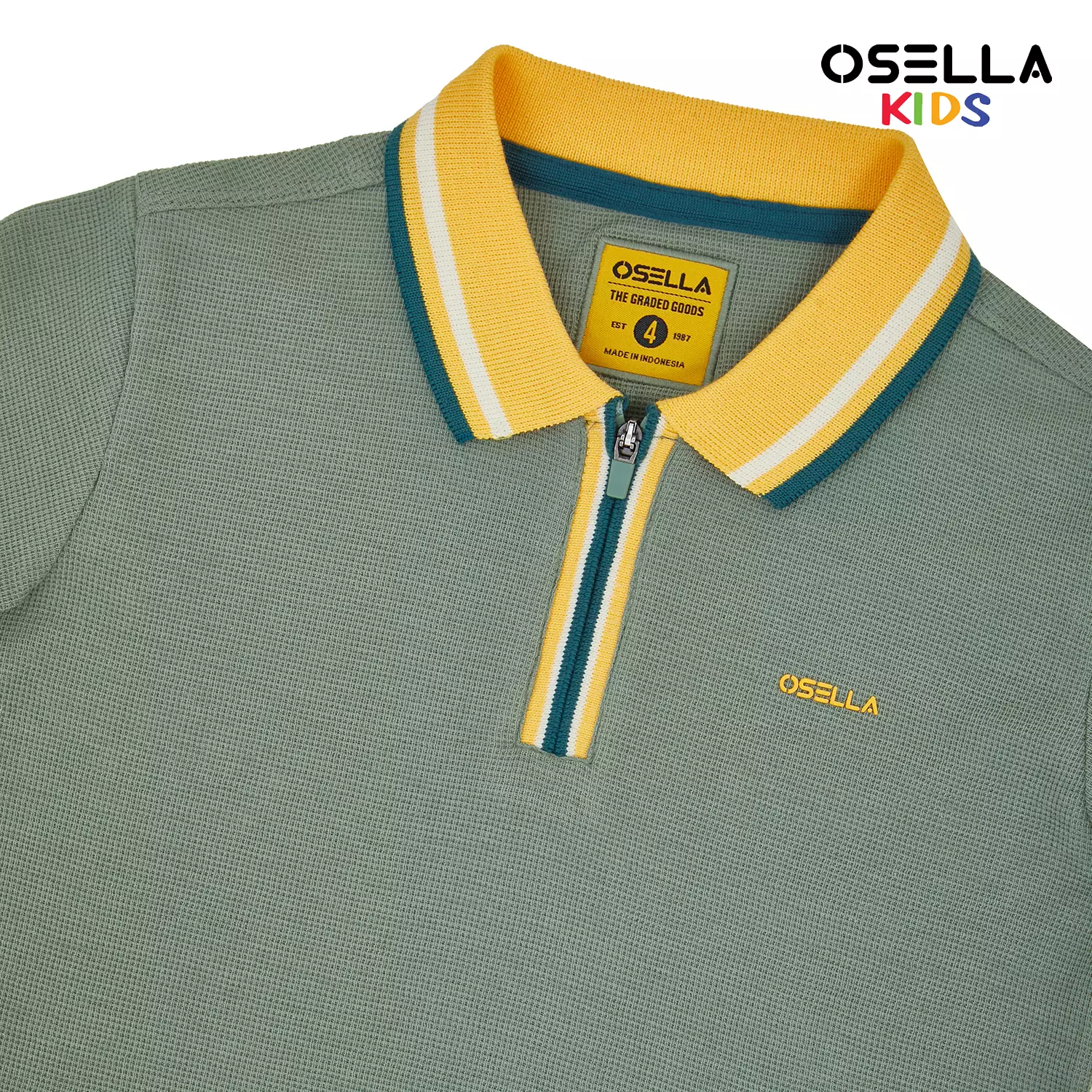 [NEW] Osella Alden Zip Up Polo Shirt 2221500198 | Kaos Polo Basic Anak Laki Laki