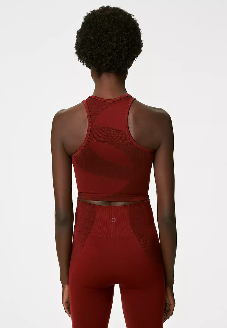 Scoop Neck Seamless Fitted Crop Top