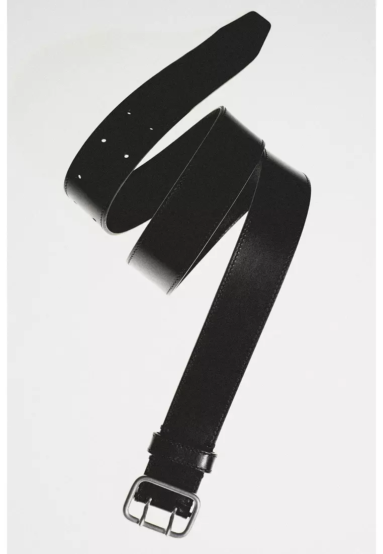 DOUBLE-PRONG LEATHER BELT