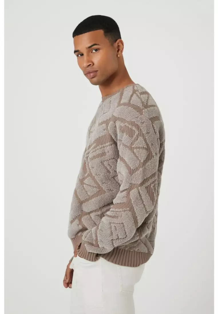 Buy FOREVER 21 Textured Geo Print Sweater 2024 Online ZALORA