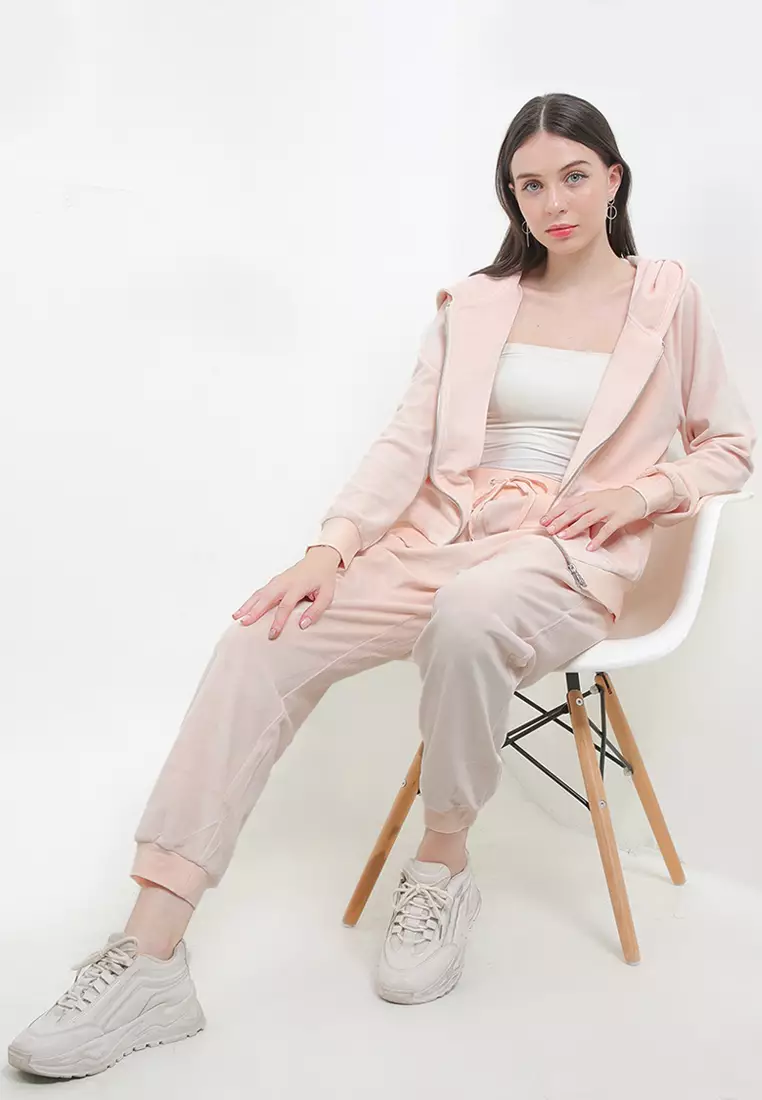 Bl Juwel Jcl Hoodie Zipped Velour Sweatshirt