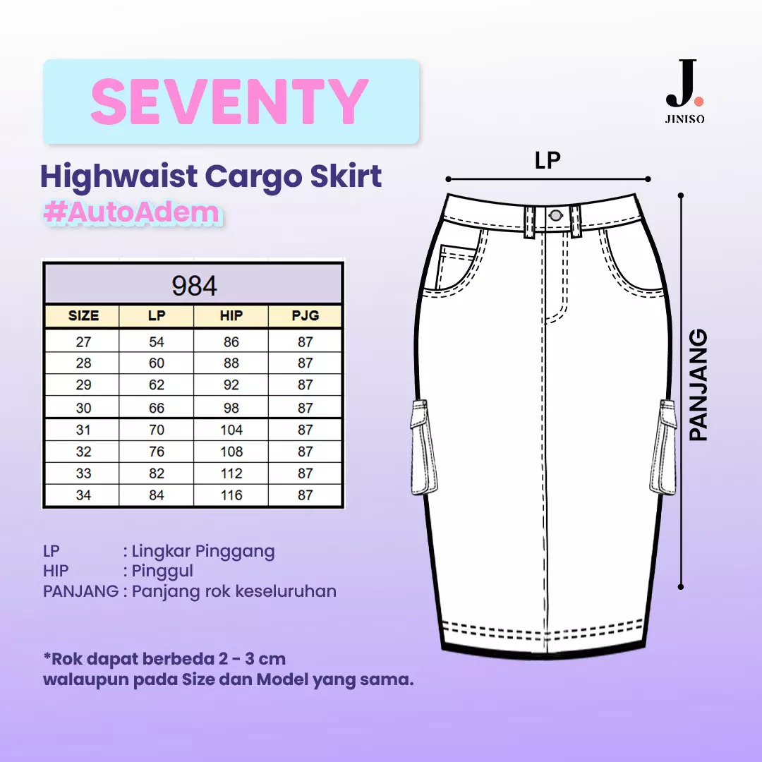 Highwaist Rok Cargo Jeans Panjang 984 SEVENTY