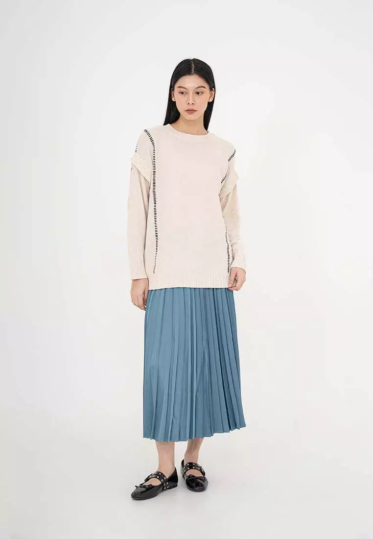 Earth Music & Ecology - Jura Contrast Stitch Knit