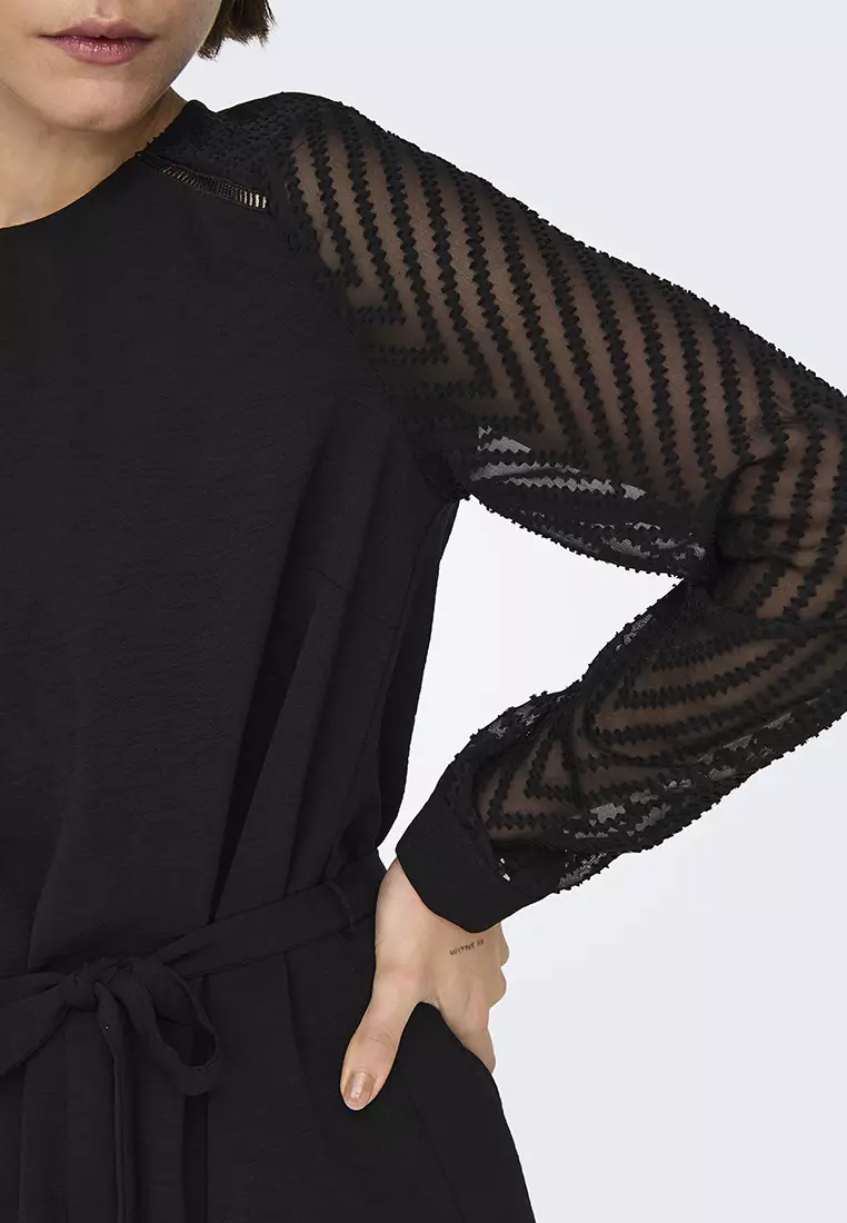 Mette Long Sleeve Dobby Sleeve Dress