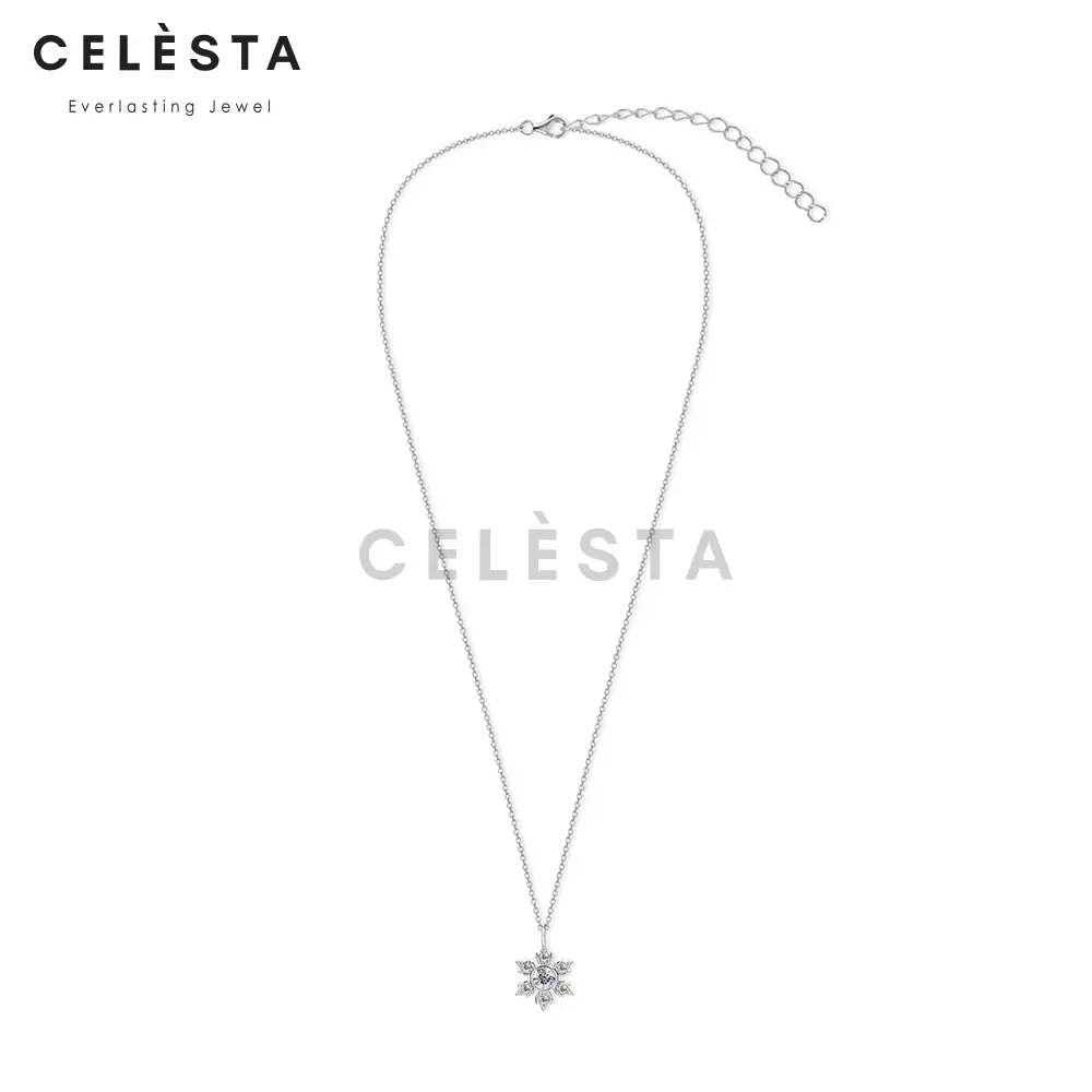 Berlian Moissanite Fauve Pendant [GRA CERTIFICATE MOISSANITE DIAMOND] - Kalung 0.5 CT Moissanite Diamond with 925 Silver CELESTA  by Her Jewellery