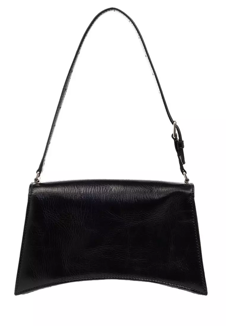 Crush Small Sling Shoulder Bag in Black