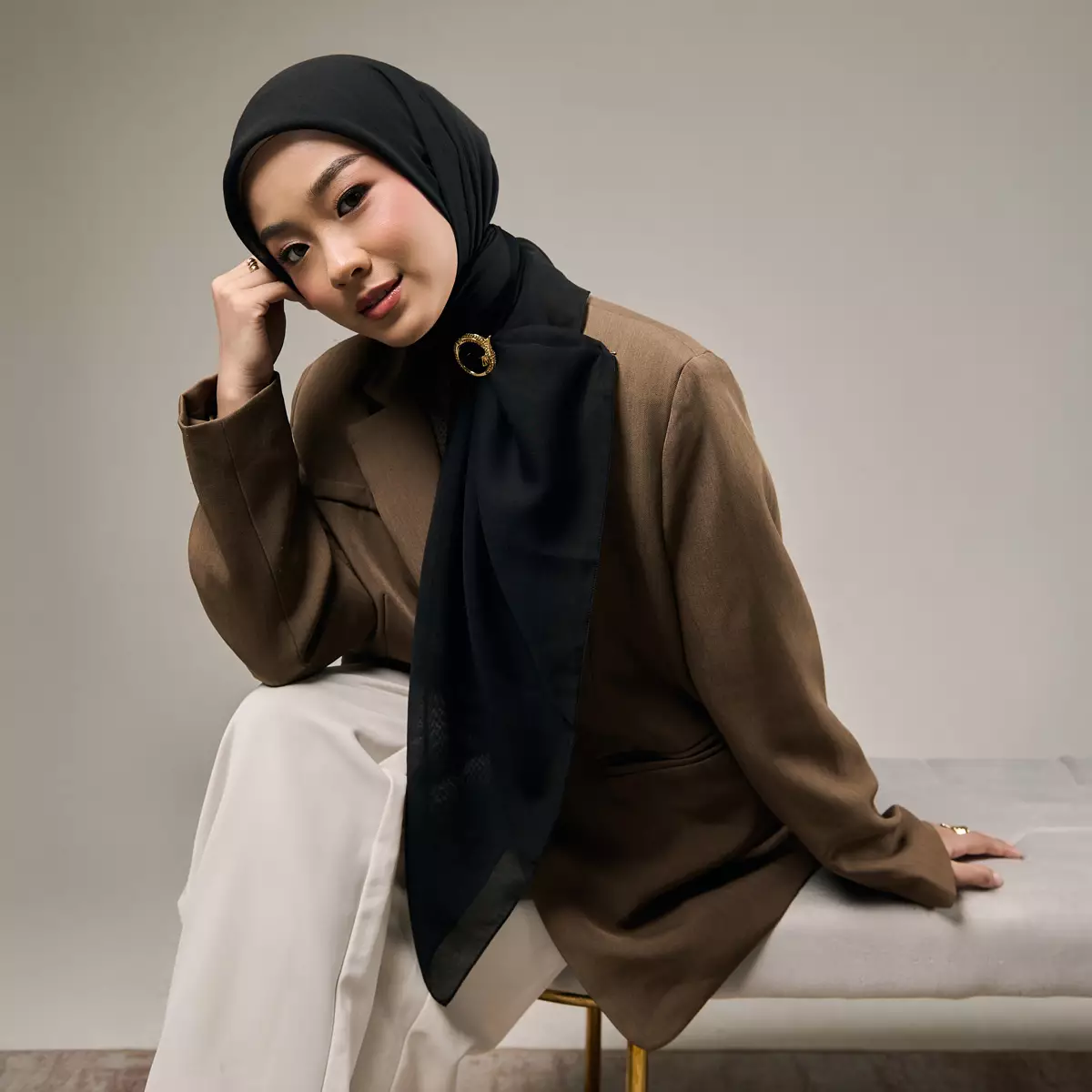 [New Collectio] ZM Zaskia Mecca - Hijab Paris Premium Parissa Ink | Bahan Adem, Fine Stitch, Mudah Dibentuk & Classy