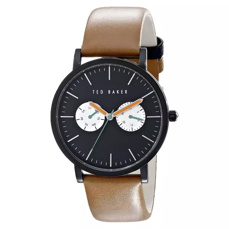 Ted Baker Mens Brown Leather Strap Black Dial - TE10024530