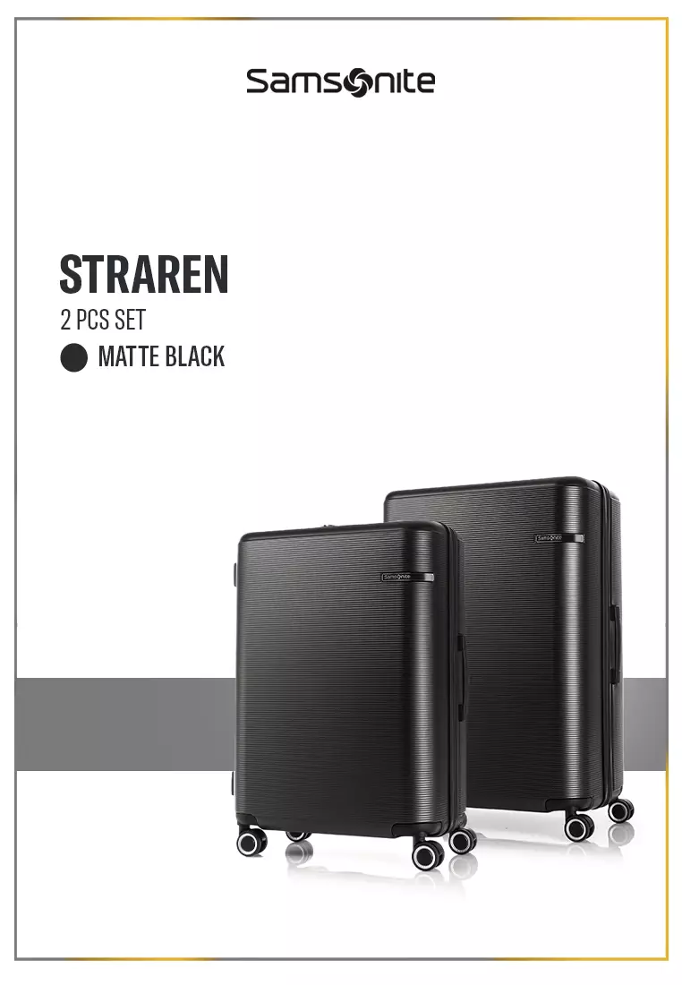 Samsonite Koper Hardcase Straren 2Pcs Set (24,28 Inch) - Black