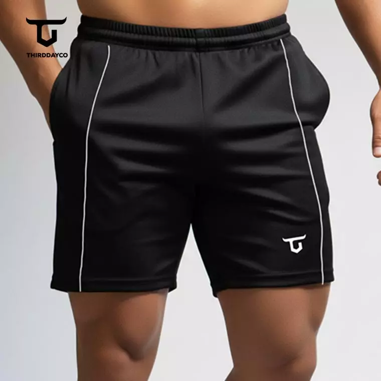 THIRDDAY Celana Pendek Olahraga Gym AirStretch 4 way stretch drifit Pria - Hitam MC045