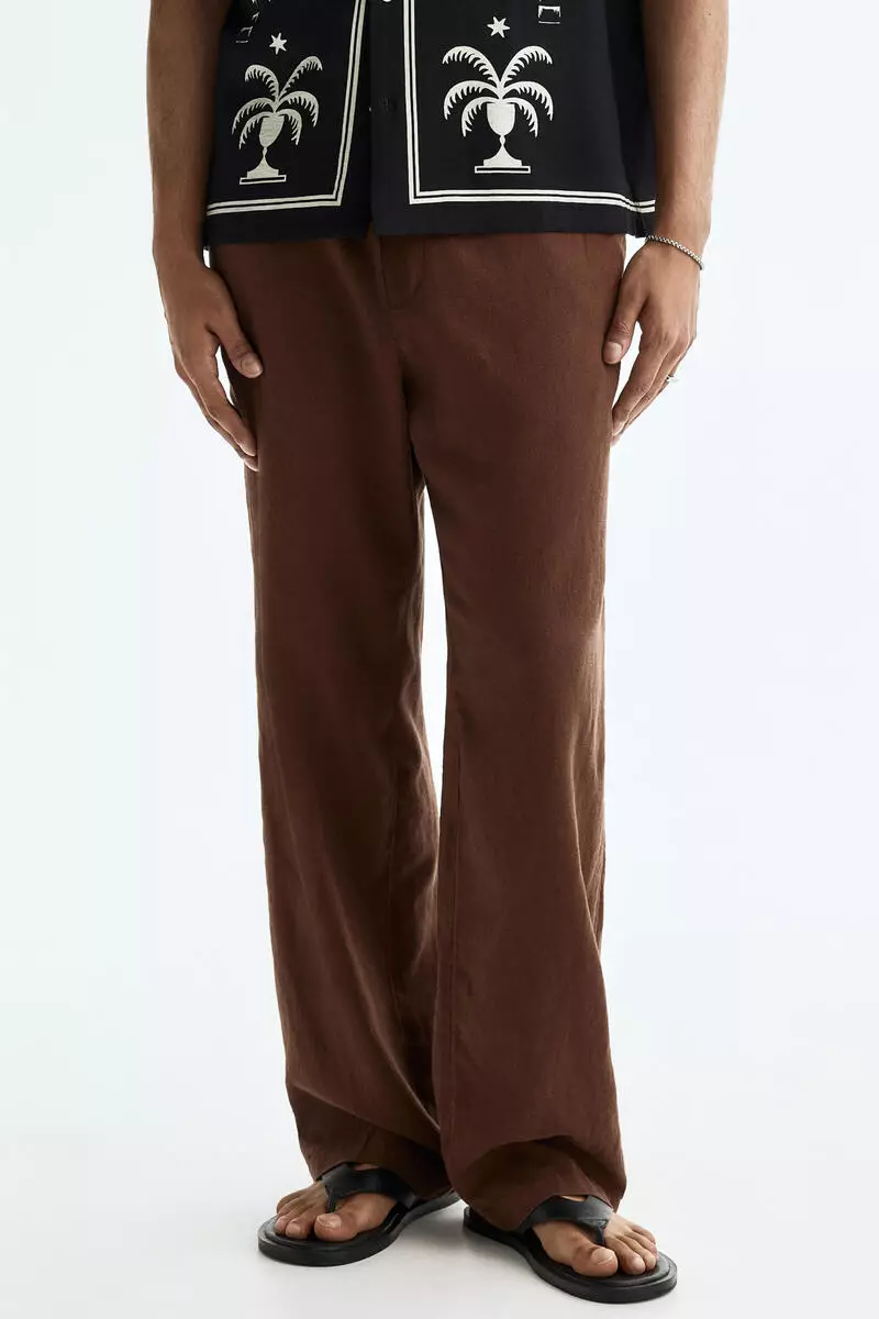 Relaxed Fit Linen-blend trousers