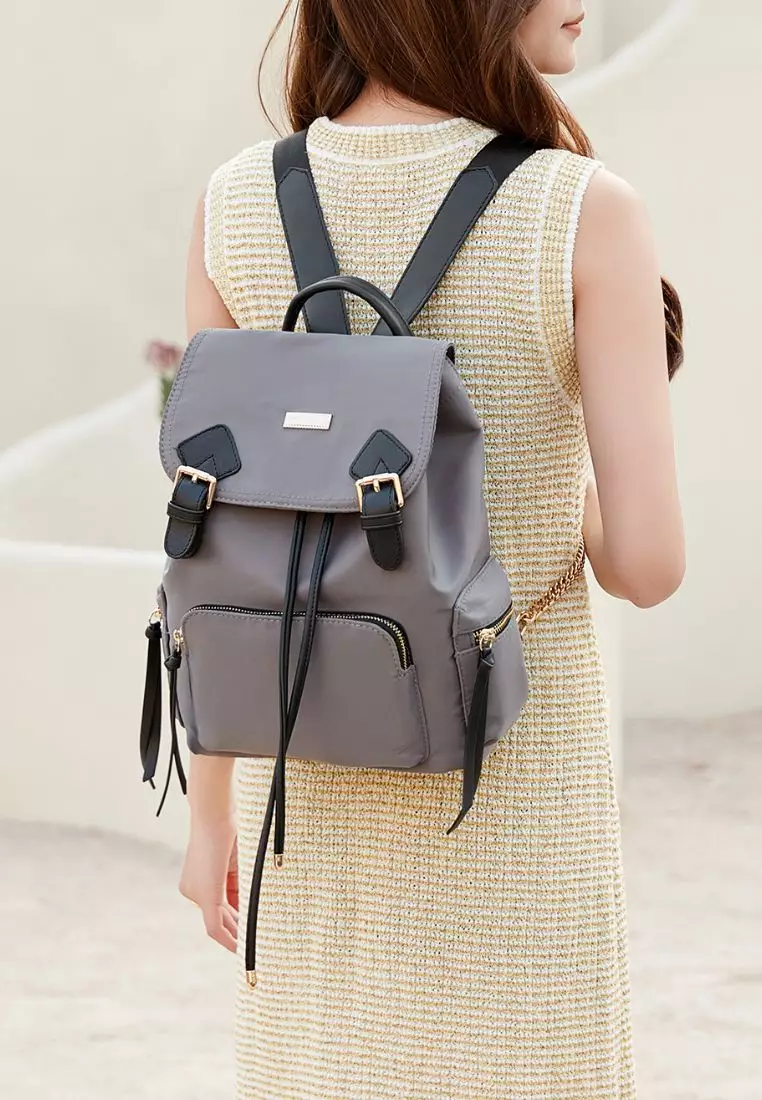 Women's Top Flap Backpack (Tas Ransel Wanita / Tas Punggung Wanita) - Abu-Abu