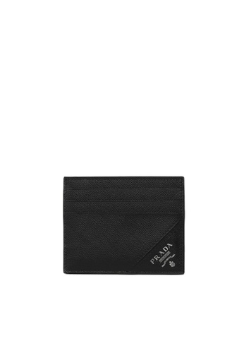 Prada black Leather Card Holder 3281AAC8389E3FGS_1