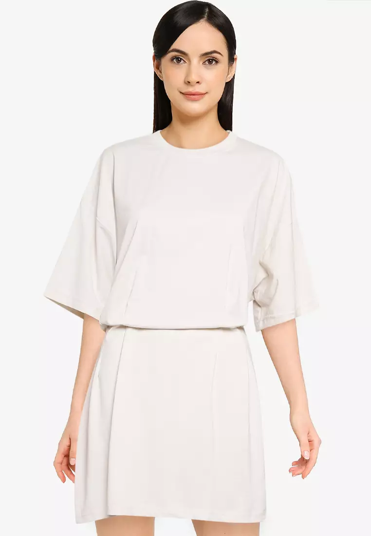 Missguided white hot sale shirt dress