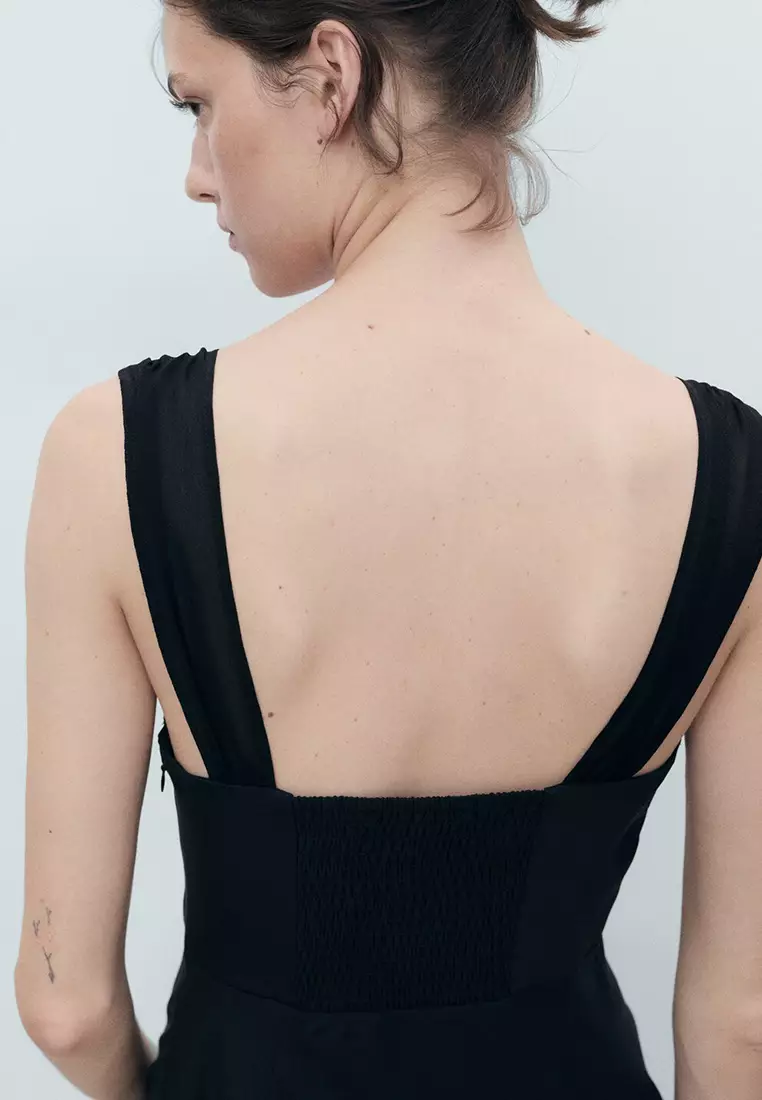 Short Dress With Ruched Neckline