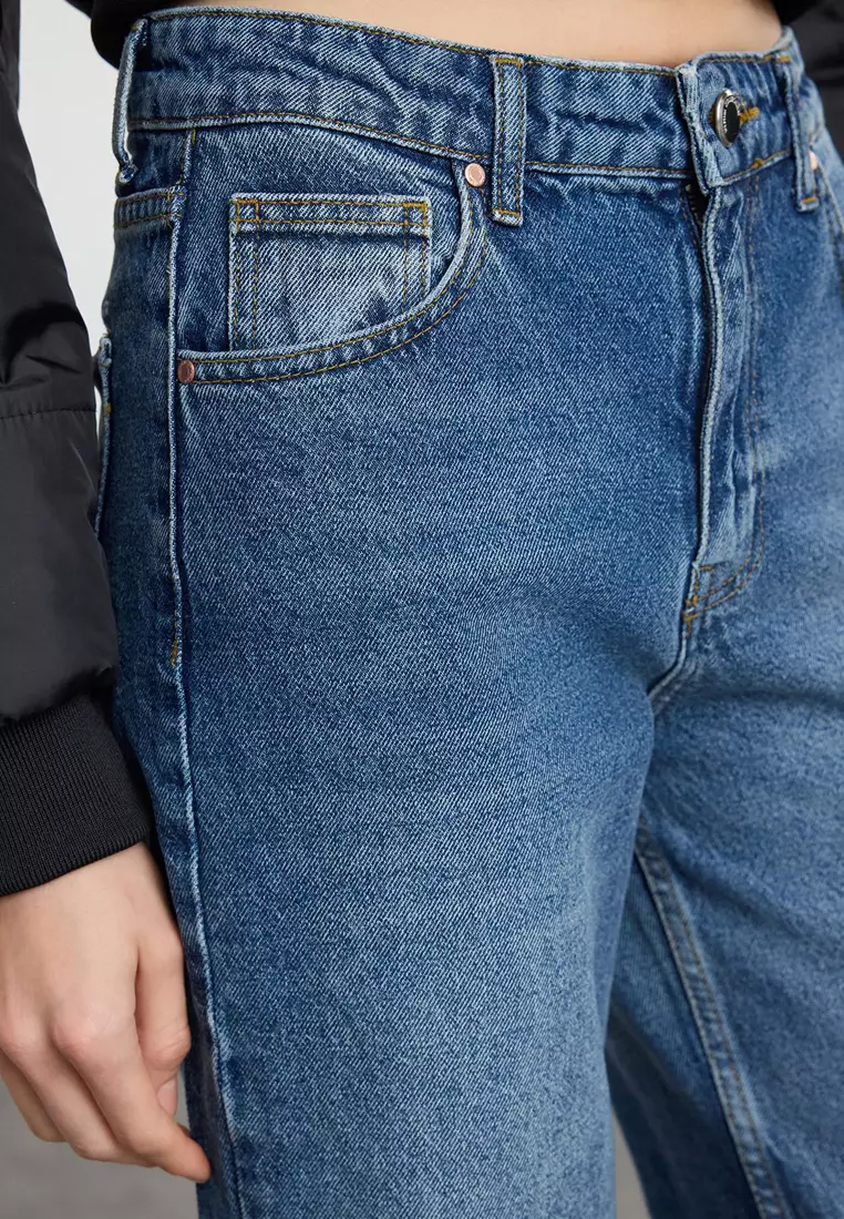 Cotton High Waist Jeans