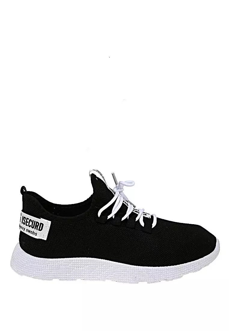Chayton Sepatu Olahraga Pria Sneakers Warning Two Tone Casual Sport Shoes Material Fabric ORIGINAL - Black White