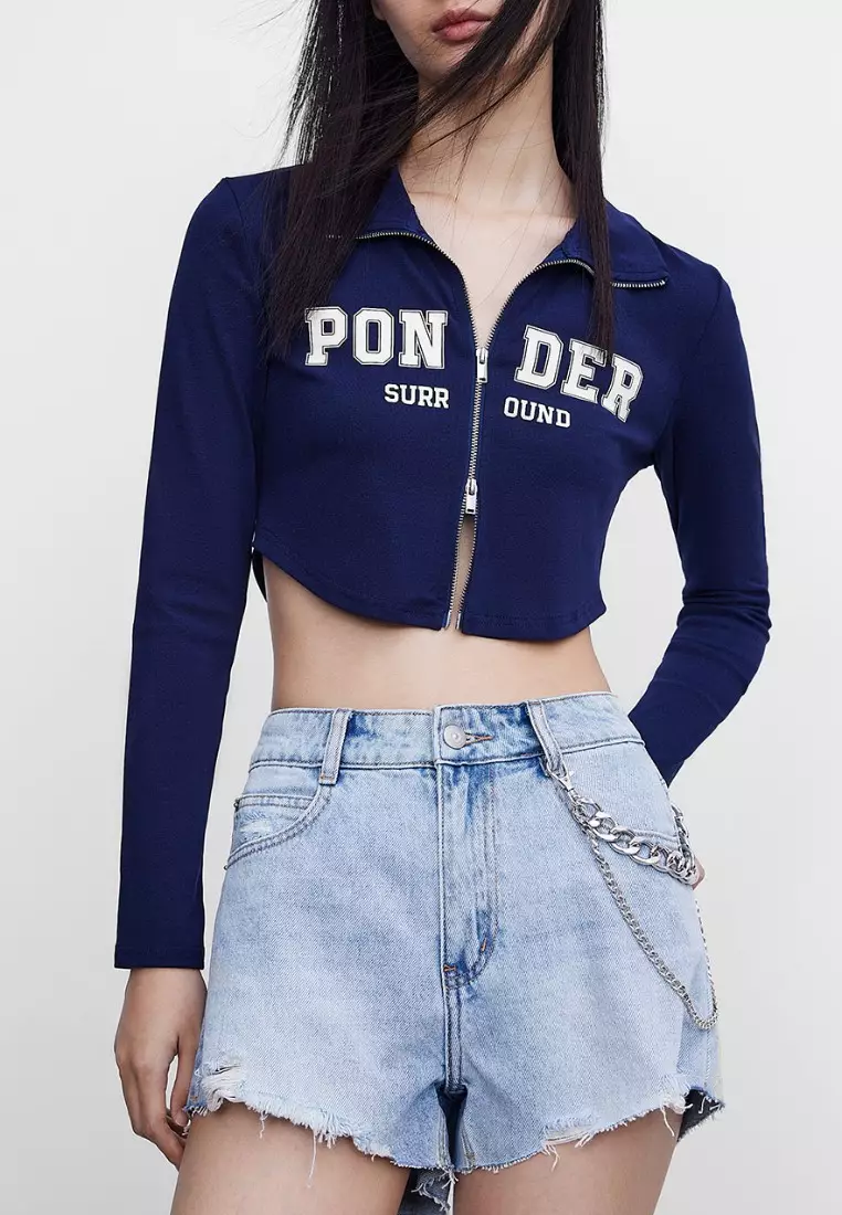 Letter printed crop top shorts set calvin klein store