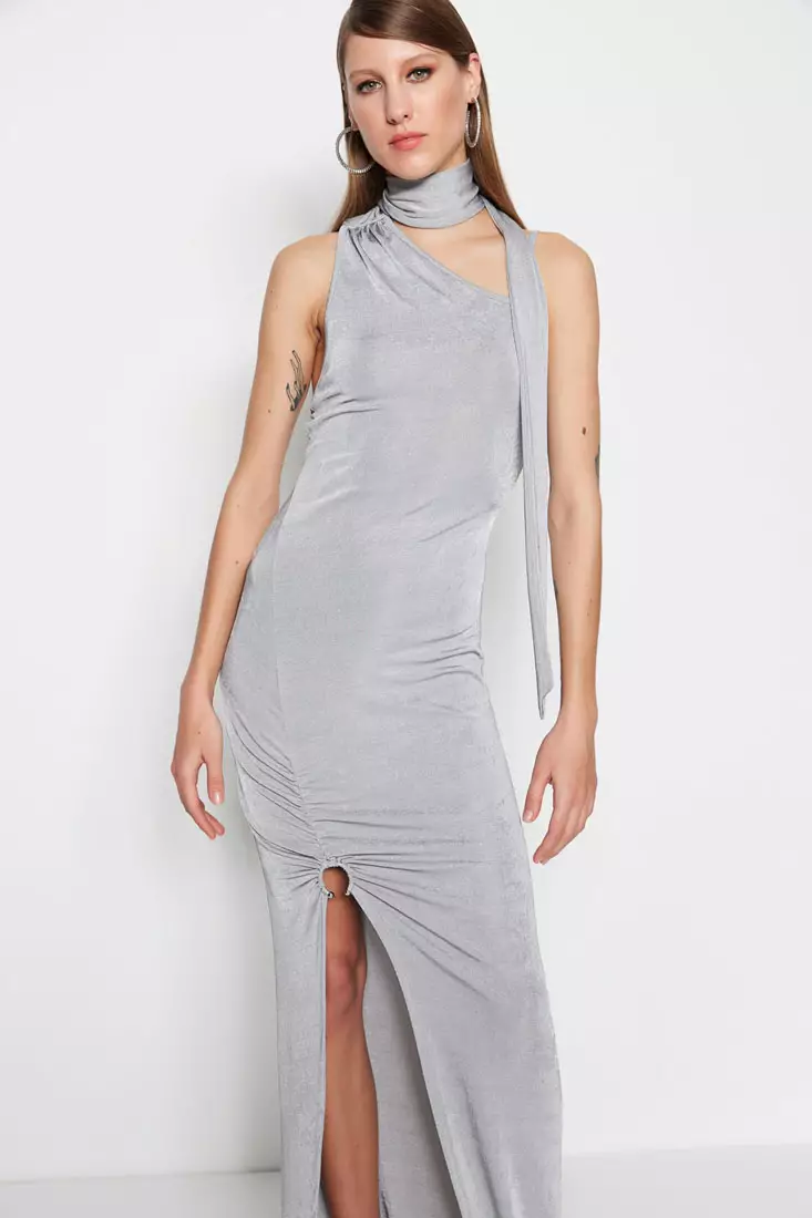 Knitted Sparkling Evening Dress with Accessories