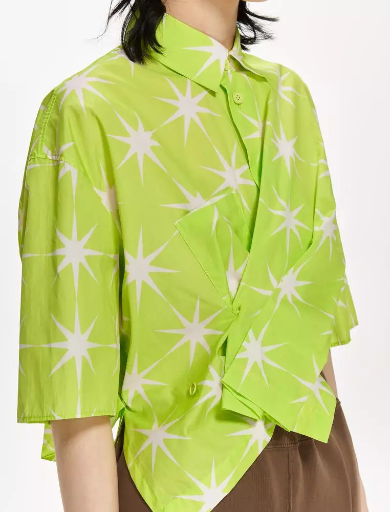 Loose Star Pattern Everyday Casual Short Sleeve Shirt