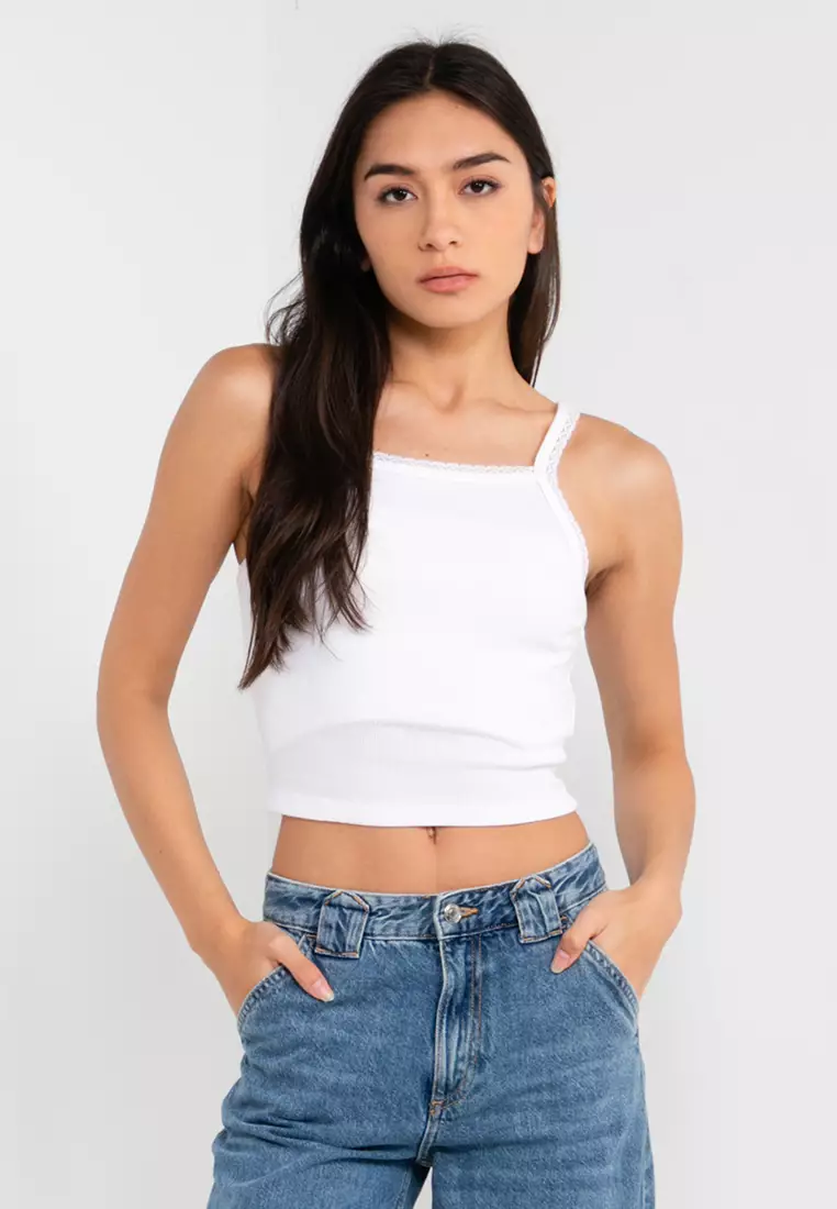 High neck lace tank top online