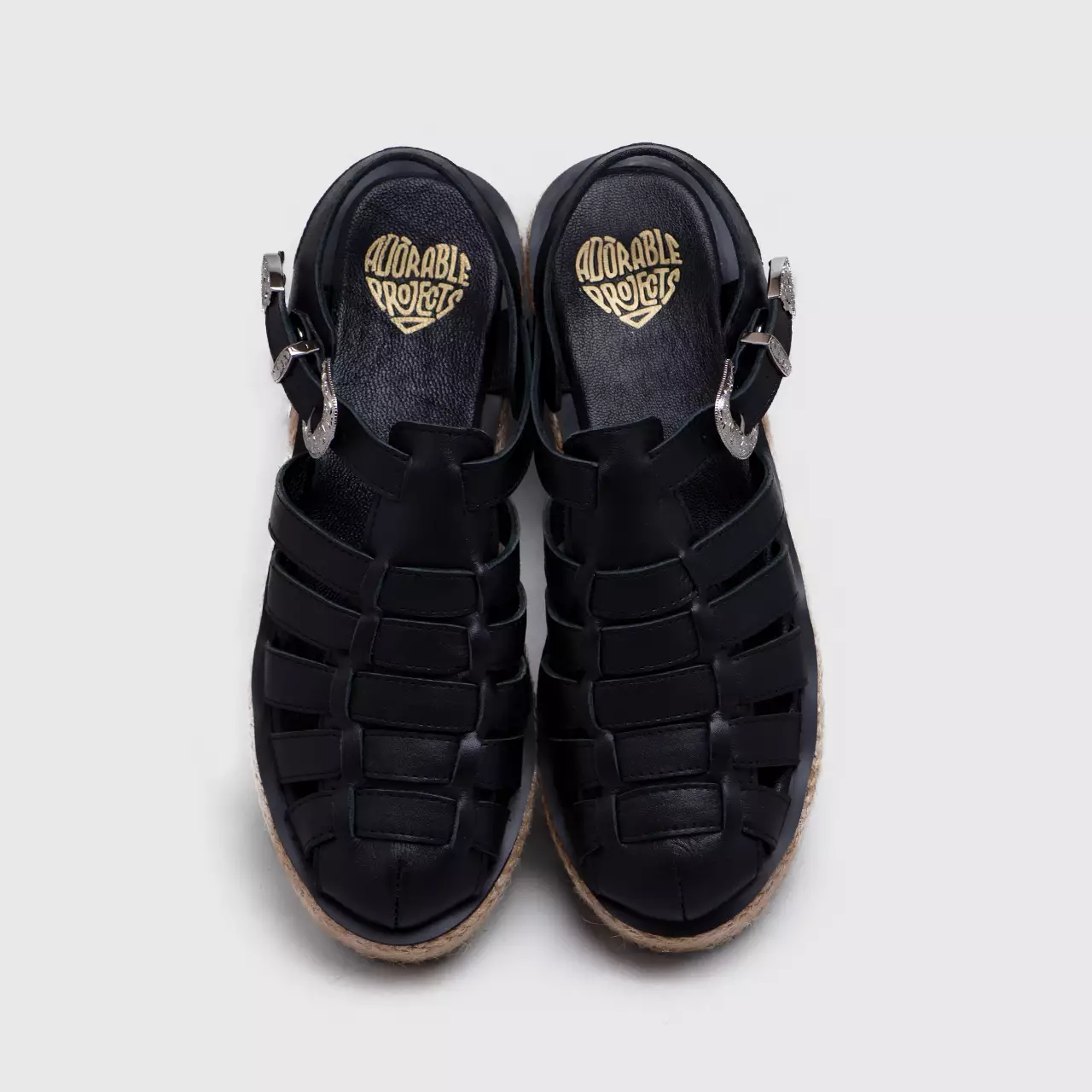 Rendeveous Platform Genuine Leather Black