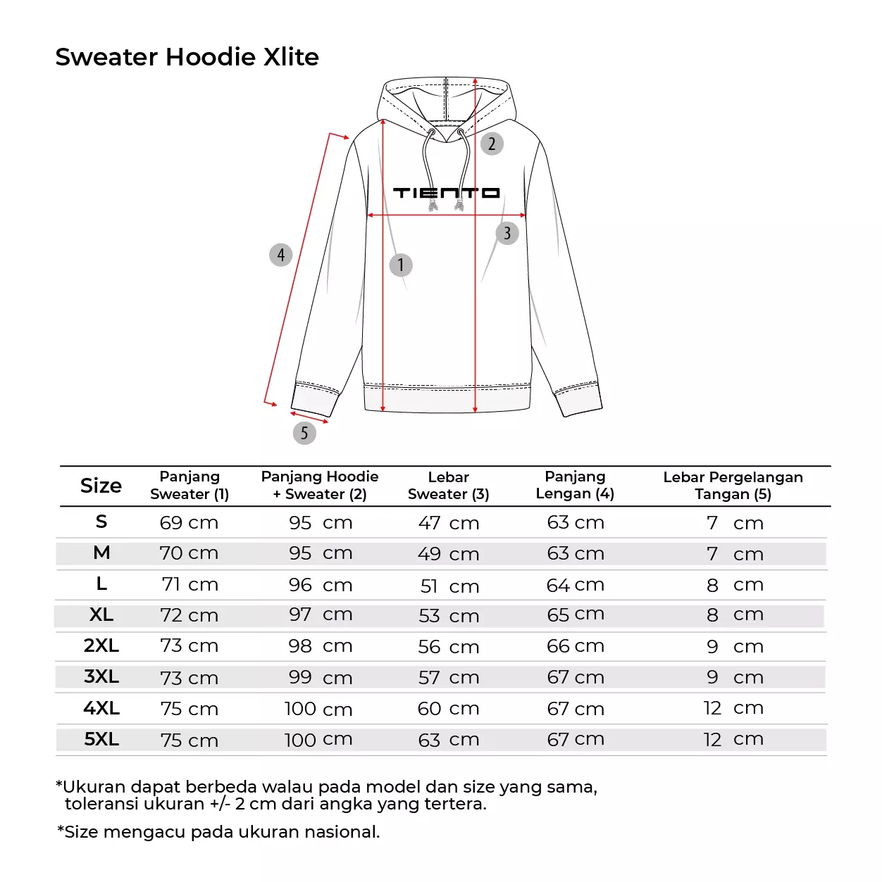 Tiento Sweater Hoodie Sporty Fleece Graphical Sweat Shirt Olahraga Kasual Pria