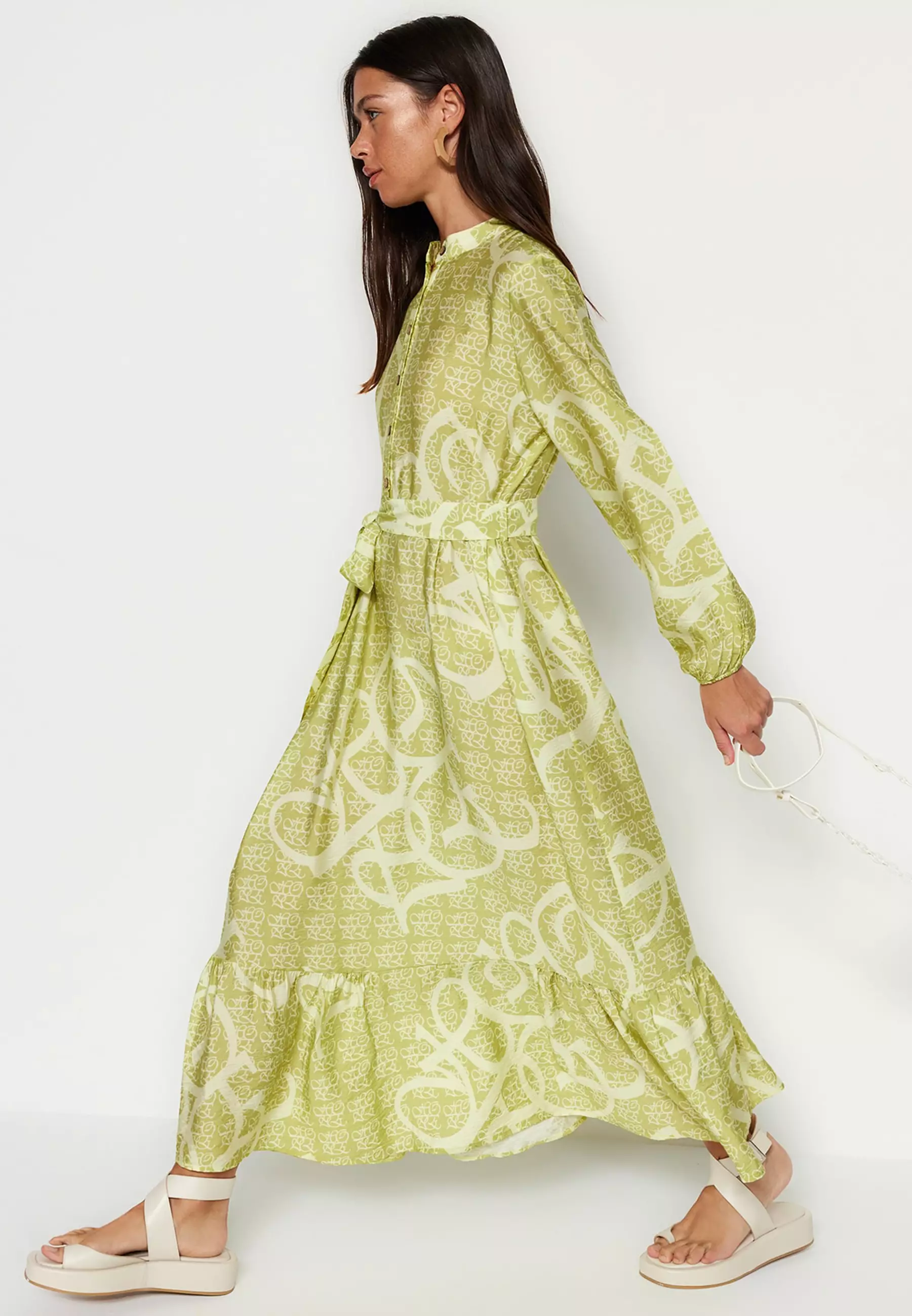 Printed Ruffled Dress