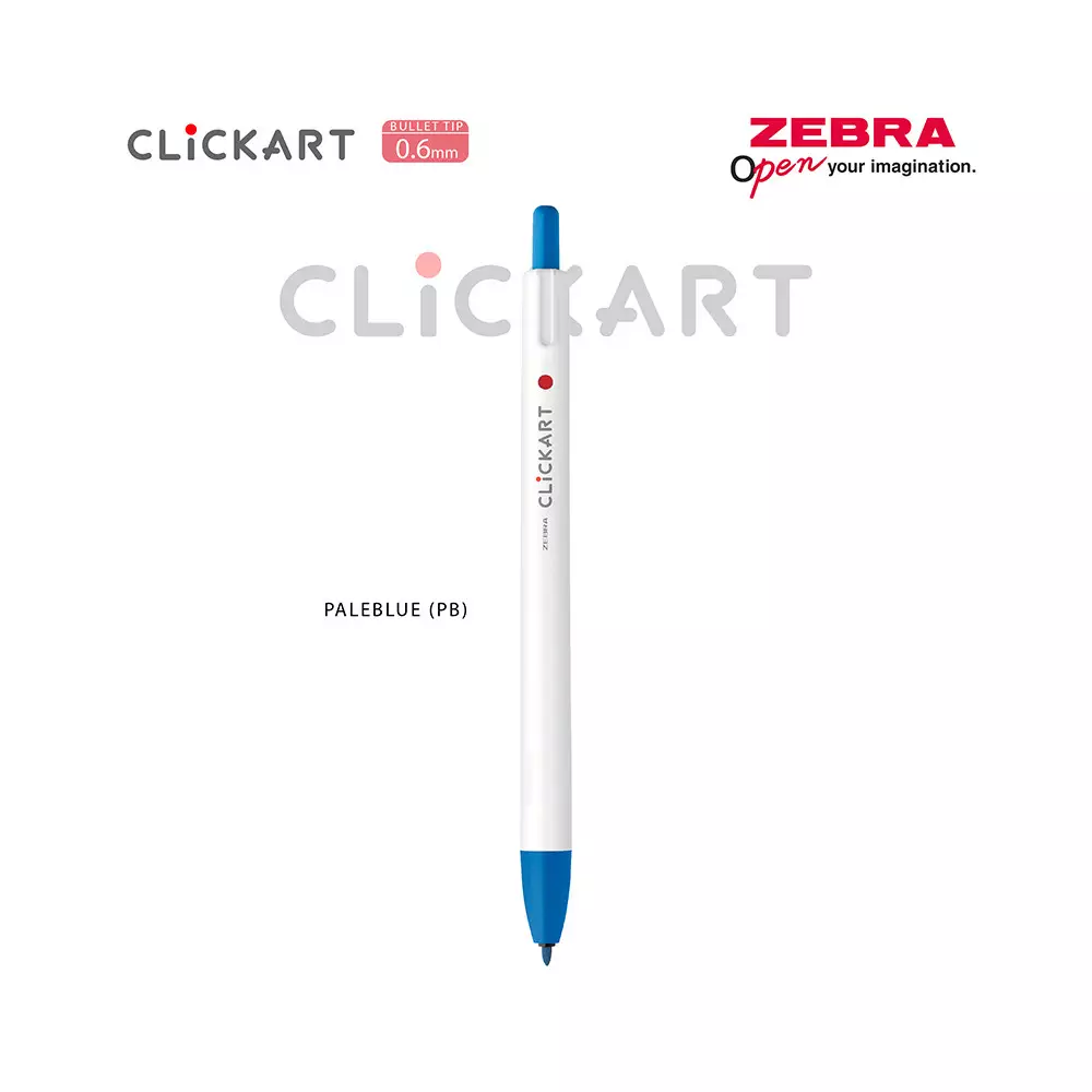 ZEBRA 0.6 MM CLICKART SPIDOL PALE BLUE RETRACTABLE