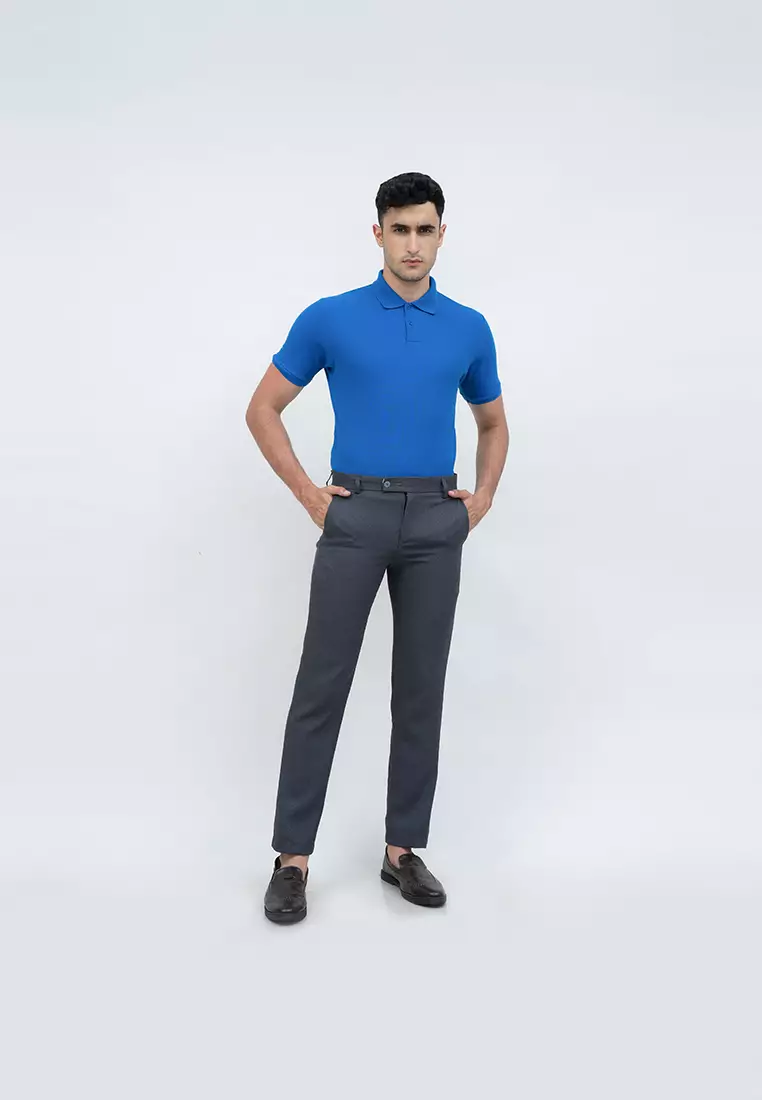 polo shirt baju kaos kerah polo slim houseofcuff biru